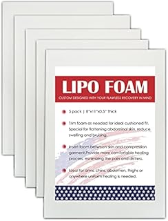5 Pack Lipo Foam Pads for Post Surgery Ab Board Liposuction Surgery Flattening Abdominal Compression Garments Lipo Foam Sheets 8