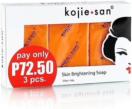 Kojie San Skin Brightening Soap - Original Kojic Acid Soap for Face & Body - Cosmetic Soap for Beautifully Fresh Skin (3 X 65g Bars)