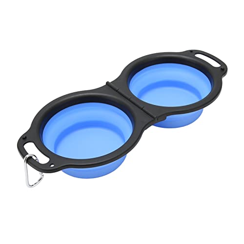 Dog Bowls 2 in 1 Thickened Odorless Portable Foldable Pet Cat Food Water Bowls with for Hiking