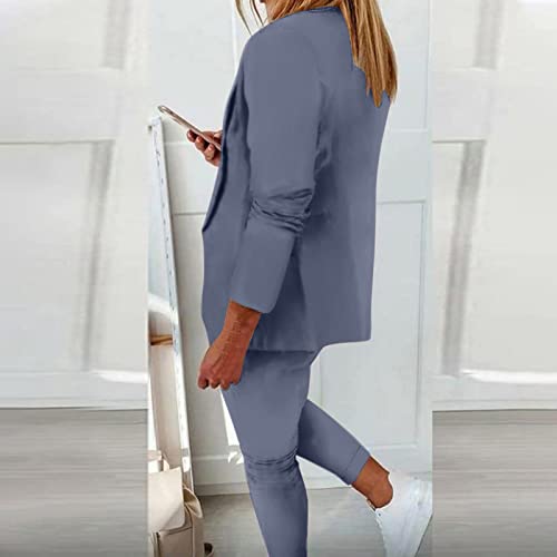 Pants Suits for Women Dressy Business Casual Outfits Blazer Sets Pant Suits 2 Piece Set Work Outfits Office Clothing - Thumbnail 3
