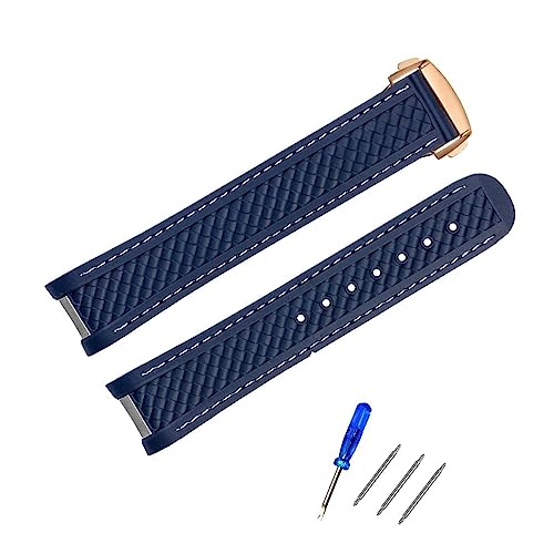 Bracelet montre 20mm Omega Seamaster 300 silicone bleu