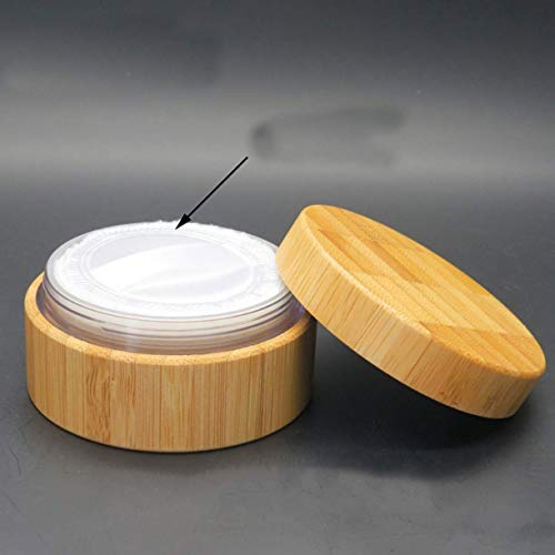 ZHONGJIUYUAN 8 peças (30 ml) estojo de pó de bambu vazio recarregável recipiente de pó solto DIY reu