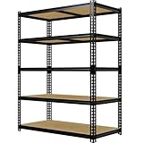 EliteEdge Heavy Duty Garage Storage Shelves, 5-Tier Metal Adjustable Shelving Unit, Storage Shelving with 2500 LBS Capacity for Kitchen Pantry Basement Bathroom Laundry, 36' l x 18' w x 72' h