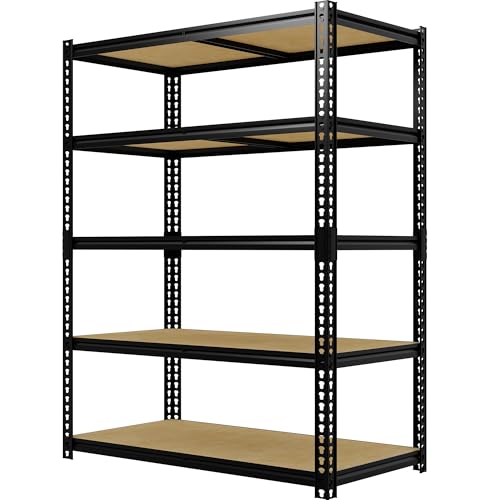 EliteEdge Heavy Duty Garage Storage Shelves, 5-Tier Metal Adjustable Shelving Unit, Storage Shelving with 2500 LBS Capacity for Kitchen Pantry Basement Bathroom Laundry, 36" l x 18" w x 72" h