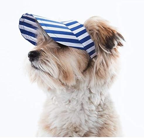 Amazon 愛犬ストライプサンバイザー ドックウェア 犬帽子 犬夏帽子 犬用日焼け防止 犬日よけ帽子 L Blue ノーブランド品 帽子 通販
