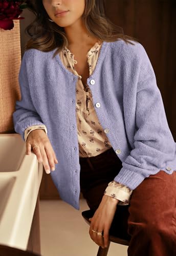 Image of PRETTYGARDEN Long Sleeve Crewneck Button Down Womens Sweaters Fall Open Front Chunky Cardigan Sweaters for Women 2026