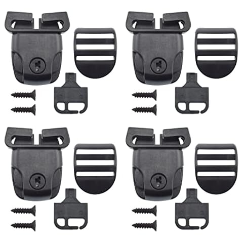 Aifeier ET Hot Tub Spa Cover Locks Clips Latch Repair Kit with Buckle Screws Keys for Replacement Broken Latch, 4 Sets, Black Cover