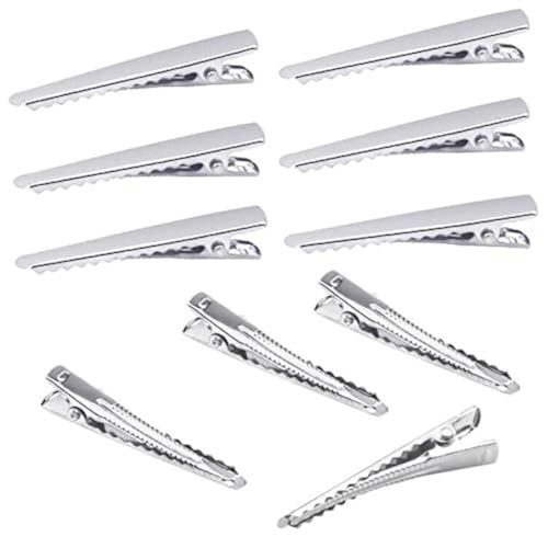 150 Piezas Pinza de Pelo de Alligator, Pinzas de Cabello Cocodrilo, No Deslizante Pasador de Pelo Metal Agarre de Pelo, DIY Dientes Clip de Pelo para Mujeres Niñas 45mm, Plata