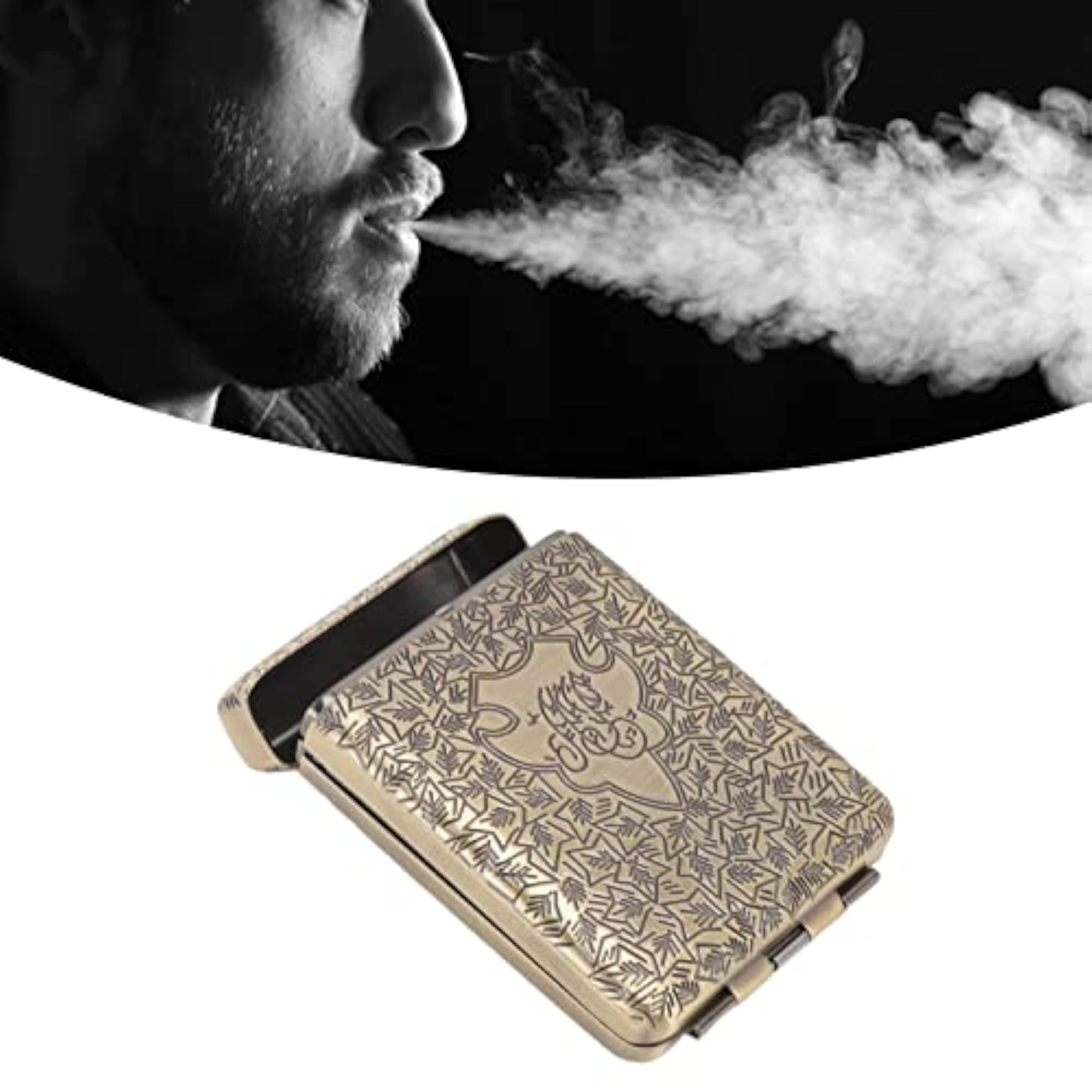 Retro Cigarette Case with Large Capacity, Bronze