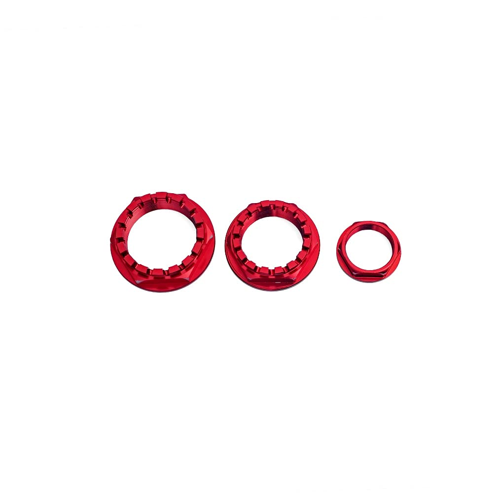 Dadi dell'asse da corsa della ruota anteriore posteriore in alluminio 3PCS Compatibile con Ducati 748/916/996/998/848 Hypermotard 796 821 1100 (Color : Red)