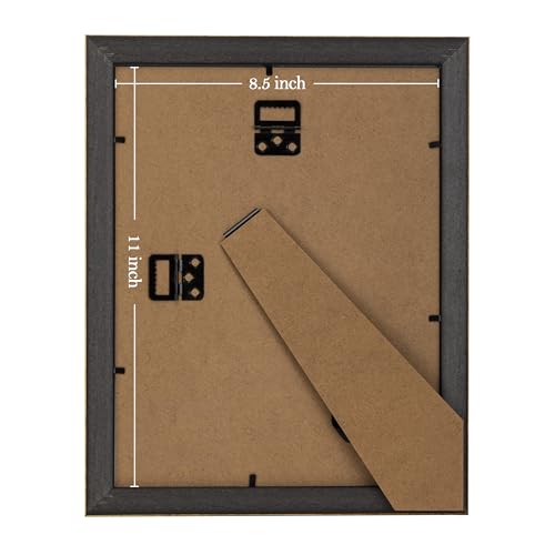 Image of eletecpro 8.5x11 Vintage Picture Frame, Glass Cover, Gold, 2-Pack | Display Photo 8.5x11, Horizontal or Vertical, Tabletop or Wall Decor