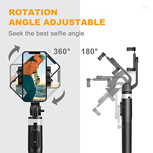 64" Tripod For Phone, Selfie Stick Tripod With Remote, Extendable Portable Tripod Stand, Cell Phone Tripod With Holder For Travel, Compatible With Iphone 14/13/12 Pro Max Samsung Camera Gopro #TOP3