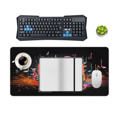 Colorful Musical Note Desk Mat Non-Slip Large Mouse Pad miniatura 4