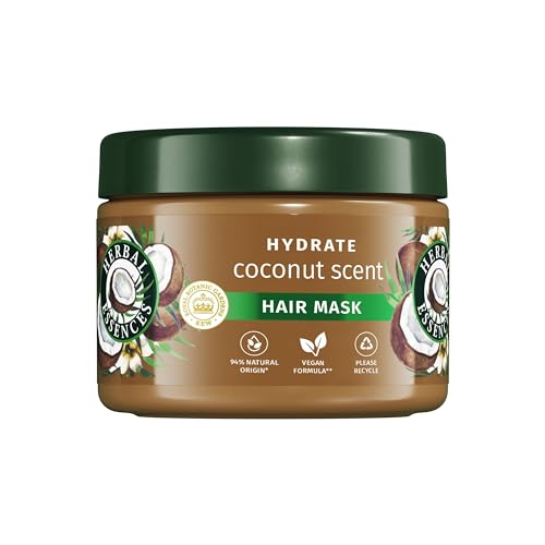 Herbal Essences Mascarilla Hidratante Aroma A Coco 500ml Para Pelo Muy Seco. Ayuda A Hidratar Intensamente, Cabello Suave Y Sedoso. De Origen Natural. Vegano, No Testado En Animales