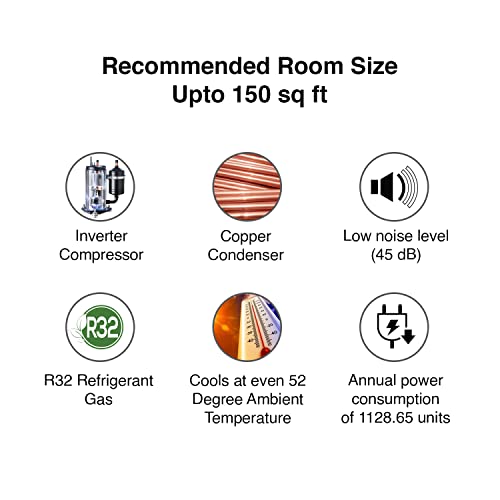 Image of Voltas 1.5 Ton 3 Star Dust Filter, Antibacterial Coating Split System AC (Copper, 183EZA, White)