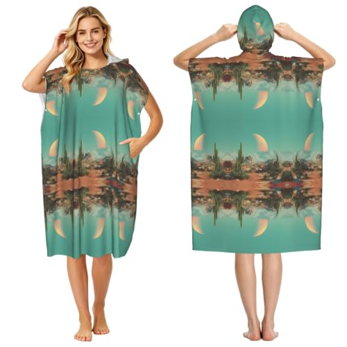 Poncho imprimé désert en microfibre compacte pour l'été - 2