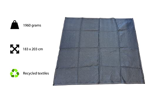Kortpack - Umzugsfirmenqualität Packdecken Möbelpackdecken ca 520g/m² - Schwarz - 183x203cm - 1 Stuck -Umzugsdecken - Möbeldecken -Transport Decken