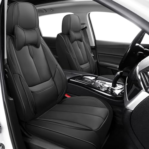 Image of Seat Covers for Chevy Silverado 1500 2007-2026 (Classic Black Luxury 2 Set)