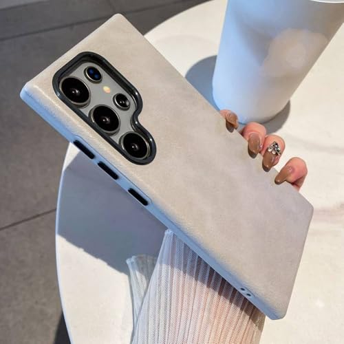 Étui antichoc Samsung S24 Ultra en cuir PU gris idéal pour le quotidien actif
