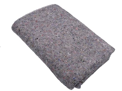 Umzugsdecken Möbelpackdecken Lagerdecken Packdecken, 150 x 200 cm, 330-350 g/m², Grau, 2-seitig gesäumt (5 Stück)