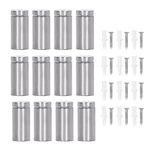 ANKROYU 12 Uds tornillos separadores de acero inoxidable Kit de accesorios de montaje en pared a prueba de óxido resistente para carteles acrílicos fotos imágenes 19x40mm
