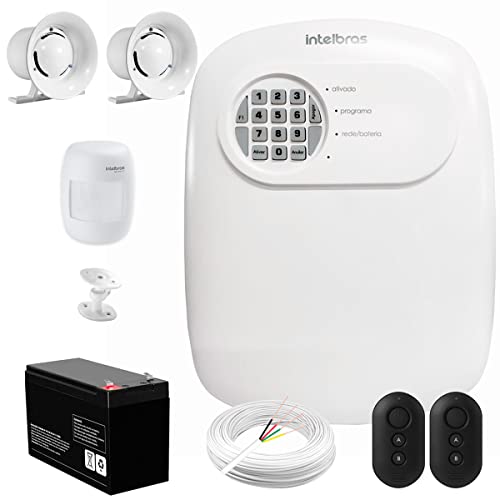 Kit Central de Alarme ANM 24 NET Intelbras + 1 Sensor IVP 3000 CF + Bateria + Sirenes + Cabo