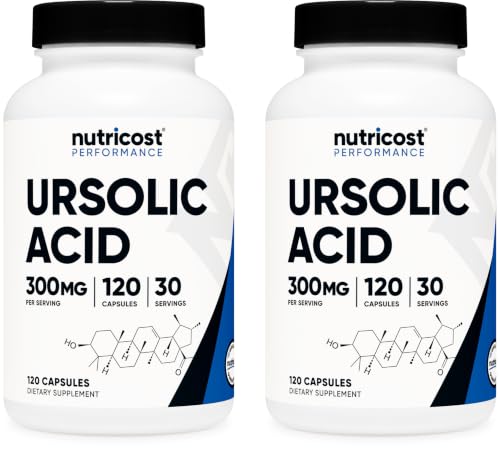 Nutricost Ursolic Acid 300mg, 120 Capsules - Vegetarian, Non GMO, Gluten Free, Soy Free (Pack of 2)