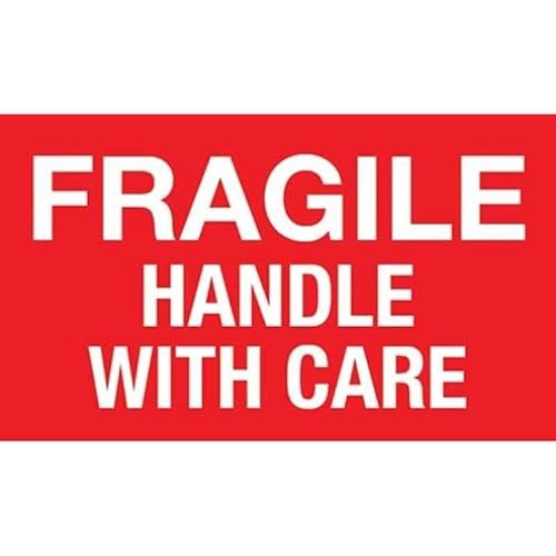 Fragile Handle With Care Sign, 12x8 Metal Tin Sign, handling reminder for fragile goods in storage and transit areas.