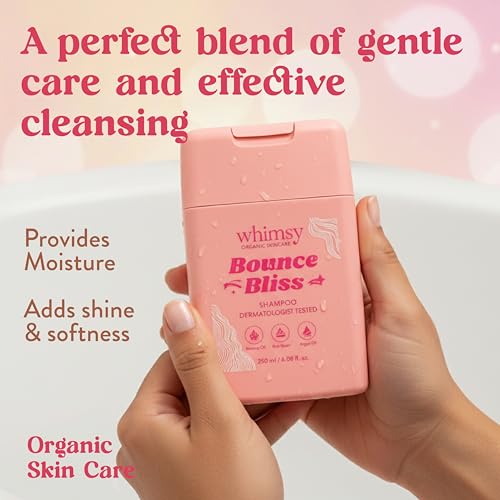 Image of Whimsy Beauty Bounce Bliss Shampoo for Kids | Gentle Hair Cleanser |Tear-Free Care for Soft | 4 to 16 Years | Natural, Chemical Free, Sulfate-Free, Paraben Free | Dermatologist Tested | 250 ml