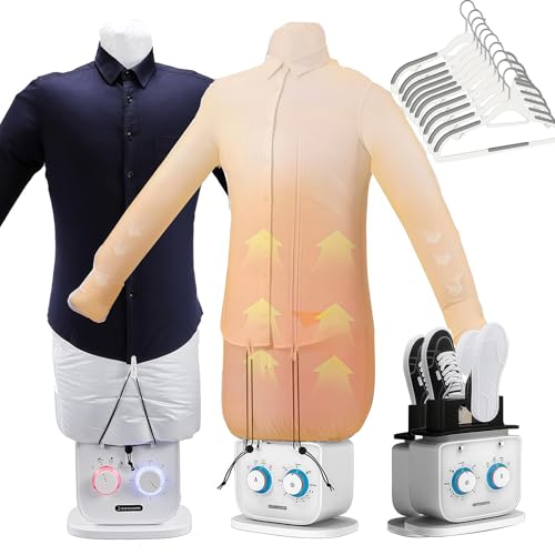 Vapor de Vapor de Prenda Profesional, Vapor de Vapor de Ropa Inteligente de 1200 W, Camisa Inflable de Plancha de Vapor Seca Llave automáticamente, Temporizador de 0-180 Minutos