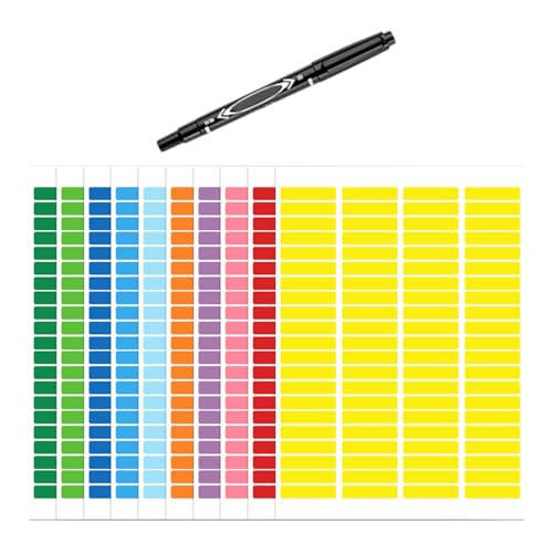 Étiquettes rectangulaires colorées pour trier les documents et boîtes de rangement