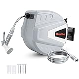 Fácil recuperación automática: con la función de retorno automático (para las variantes de 20 m y 30 m), la manguera se retrae sin esfuerzo después de su uso. Esta función ahorra tiempo y energía y mantiene tu jardín ordenado sin necesidad de enrollarlo manualmente.