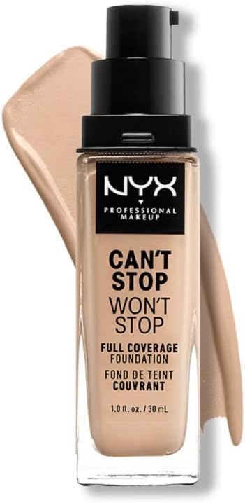 Professional Makeup Can't Stop Won't Stop Full Coverage Cream Foundation Emanel Finish, Vanilla, 1 Fluid Ounce