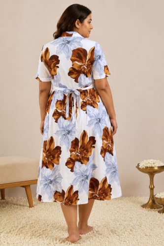 Image of ZELENA Rayon Lapel Neck Zipless Maternity Feeding Dress | Soft 100% rayon dress featuring a lapel neck, button-down zipless nursing , and half sleeves