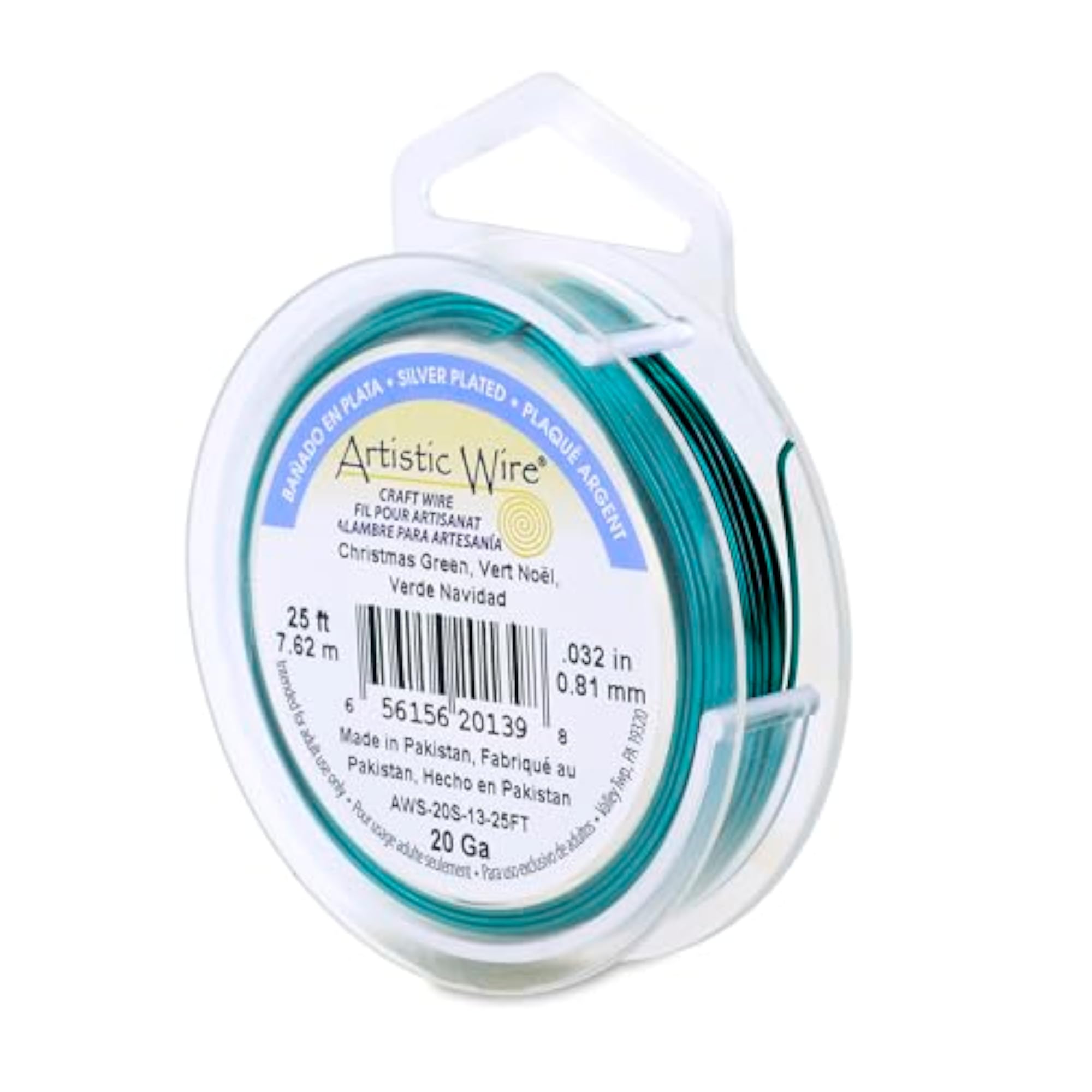 20-Gauge Silver Plated Christmas Green Coil