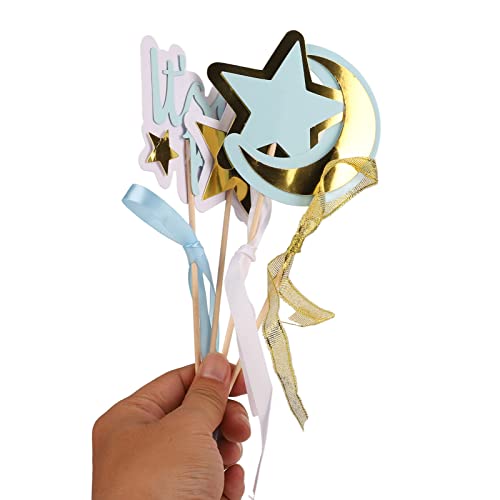 Star Moon Cake Topper, uma ótima decoração de bolo para casa! Menino HM2140902