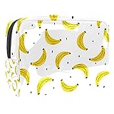 Yellow Banana Pattern Summer Fruit Cosmetic Makeup Bag Brush Holder Waterproof Travel Makeup...