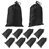 Keenso Schwarzer Kordelzugbeutel, 10 Stück Tragbarer wasserdichter Kordelzug aus Polyester Tragetasche Staubdichter Kordelzug Aufbewahrungsbeutel Springseil Aufbewahrungstasche