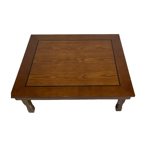 Generic Rectangle 90X75cm Korean Coffee Table Folding Leg Asian Antique Style Living Room Furniture Floor Traditional Dining Table Wood (Coffee Color)