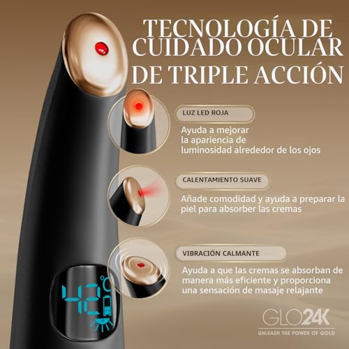 Vista 4 de GLO24K — Varita Masajeadora de Ojos con Calor y Vibración, Dispositivo de Belleza Portátil
