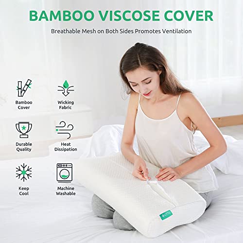 Uttu Sandwich Pillow Queen Size, Orthopedic Pillow For Neck Pain Relief, Cervical Pillow For Back Pain, Neck Support For Side Sleepers, Adjustable Memory Foam Pillow, Certipur-Us #TOP5