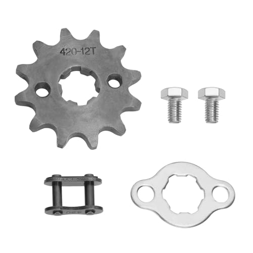 EMSea 1 Set Kit de Pignon 420-12T Pignon de Moteur Pièce de Rechange de Moto Pignon de Vilebrequin Remplacement pour Motos Vélos Tout-Terrain VTT Mini Vélos