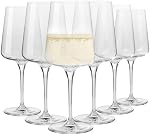 Krosno White and Sparkling Wine Glasses | 6 Pieces Set | Elegant | Crystal Glass | Lead-Free Glass | Perfect for Homes, Restaurants and Receptions | Can be Washed in a Dishwasher | White Wine Cocktail Glasses Set Wedding Gift Lead Free Glass Home Res