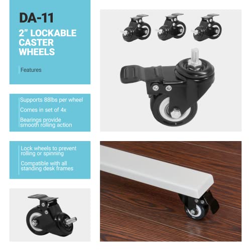 Progressive Automations Desk Standing Desk Wheels, Set Of 4 Lockable Casters For Height Adjustable Electric Desk, Black (Da-11-Black) #TOP2