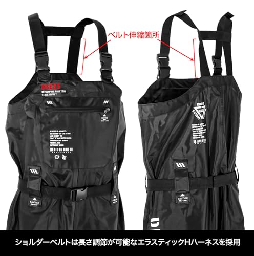 [ドレス] ウェーダー チェストハイウェーダー ラジアルソールAIRBORNE XL【身長】 175~180【ブーツ】 27~27.5 ブラック 防災 災害 2枚目