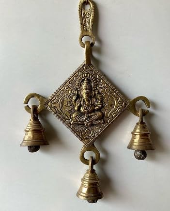 Brass Ganesha Wall Hanging with Bells