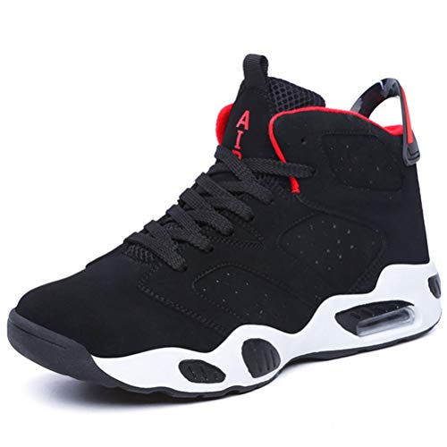 XIGUAFR Homme Chaussure de Basketball de Course Running Basket Chaussure de Sport Outdoor de Coussin d'air Respirant Étanche Noir Rouge 45 Cover