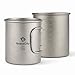 Camp Mug (450ml/ 600ml) With & Without Lid, Strong Lightweight Camping Mug/Pot with Measurement Marks, Folding Titanium Cup for Backpacking/ Hiking/ Camping in Cloth Case (Mug Without Lid, 450ml)