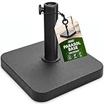 ZENO Parasol Base 12KG | Square Garden Umbrella Base | Parasol Weights | Heavy Duty Garden Parasol Stand | Prefilled Concrete Bases for Parasols | Weight Stand for Cantilever, Sun, Umbrella | Black