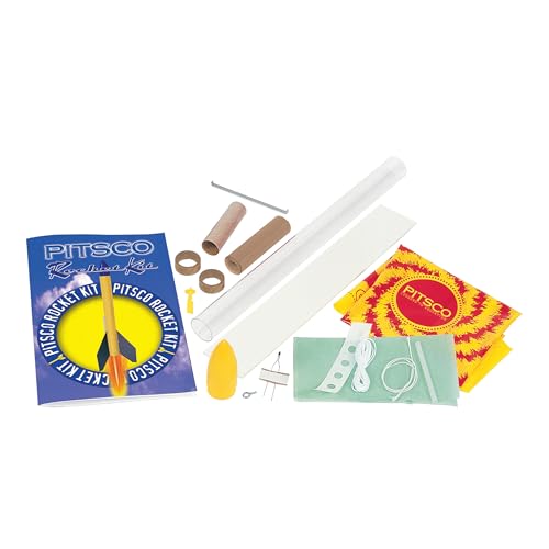 Pitsco Solid-Fuel Rocket Kit, Educational STEM Project with Parachute Recovery System
